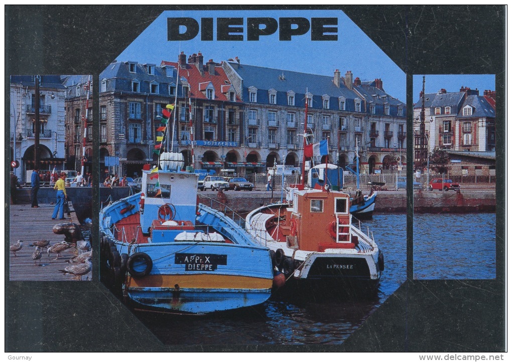 Dieppe : Bateaux De Pêche Au Port (CP Argentée) Normandie Vision Nouvelle N°76/217/801 La Cigogne - Dieppe