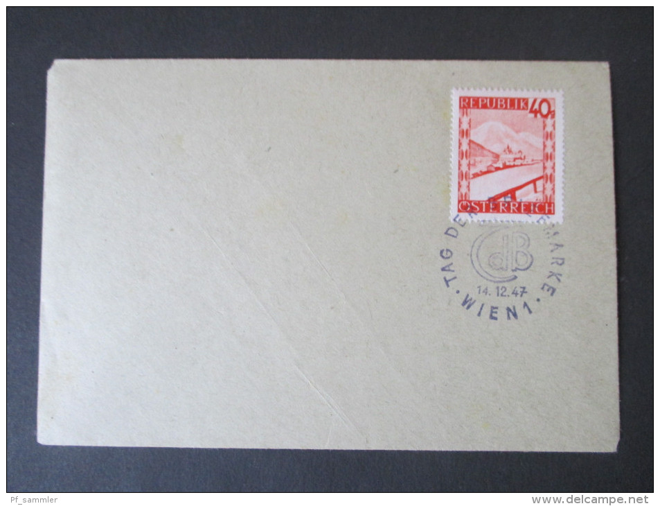 Österreich Landschaften 1947 Nr. 844 Mit Sonderstempel Tag Der Briefmarke 14.12.1947 - Cartas & Documentos