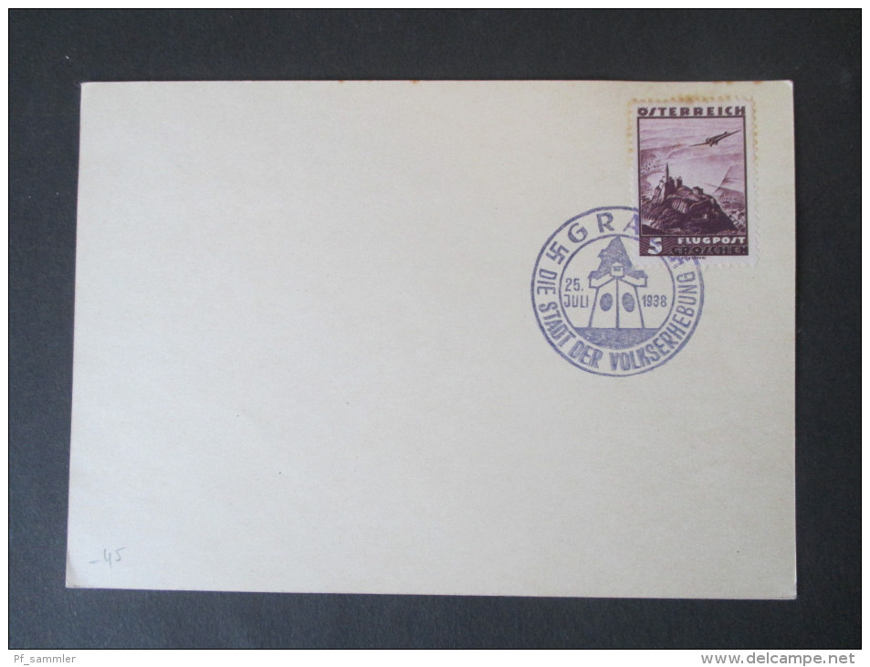 Österreich 1935 / 38. Nr. 598 Mit Sonderstempel Graz Die Stadt Der Volkserhebung - Covers & Documents