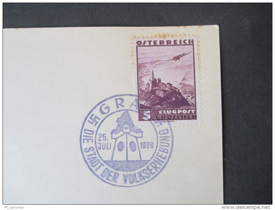 Österreich 1935 / 38. Nr. 598 Mit Sonderstempel Graz Die Stadt Der Volkserhebung - Cartas & Documentos