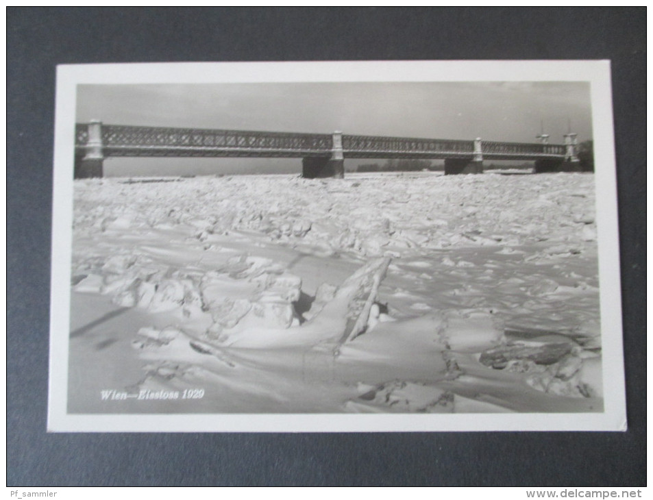 AK / Echtfoto Österreich Wien Eisstoss 1929. Eismassen / Fluss Zugefroren! Verlagsanstalt Prapha Wien I Schellingg - Catastrophes