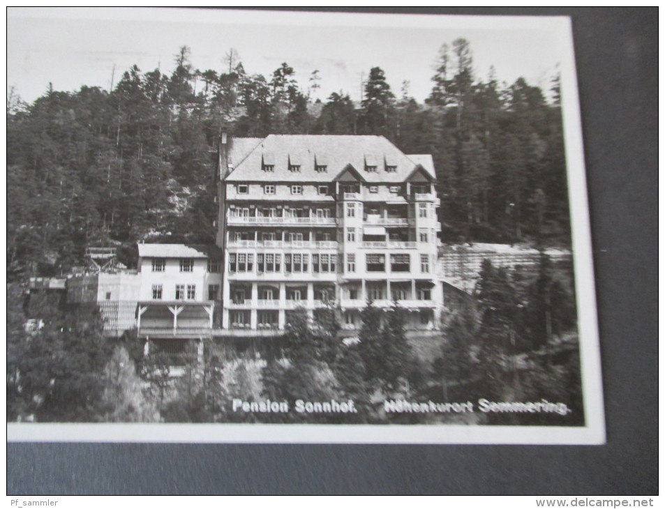 AK / Echtfoto Österreich 1932 Pension Sonnhof. Höhenluftkurort Semmering. - Hotels & Restaurants