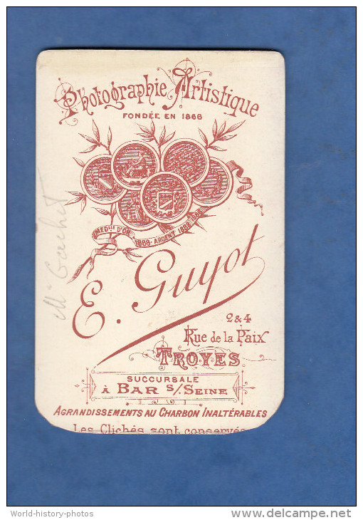 Photo Ancienne CDV Vers 1890 - TROYES ( Aube ) - Portrait De Monsieur GACHET - Photographie E. Guyot - Anciennes (Av. 1900)