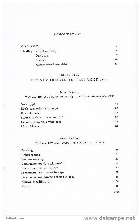 Tielt: ´170 Jaar Muziekleven Te Tielt´ Kan. Jozef Brys, 1966 (285 Blzn. Tekst En Foto´s: 39; 10 Scans) - Oud