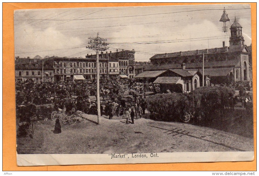 Market London Ontario 1906 Postcard - Londen