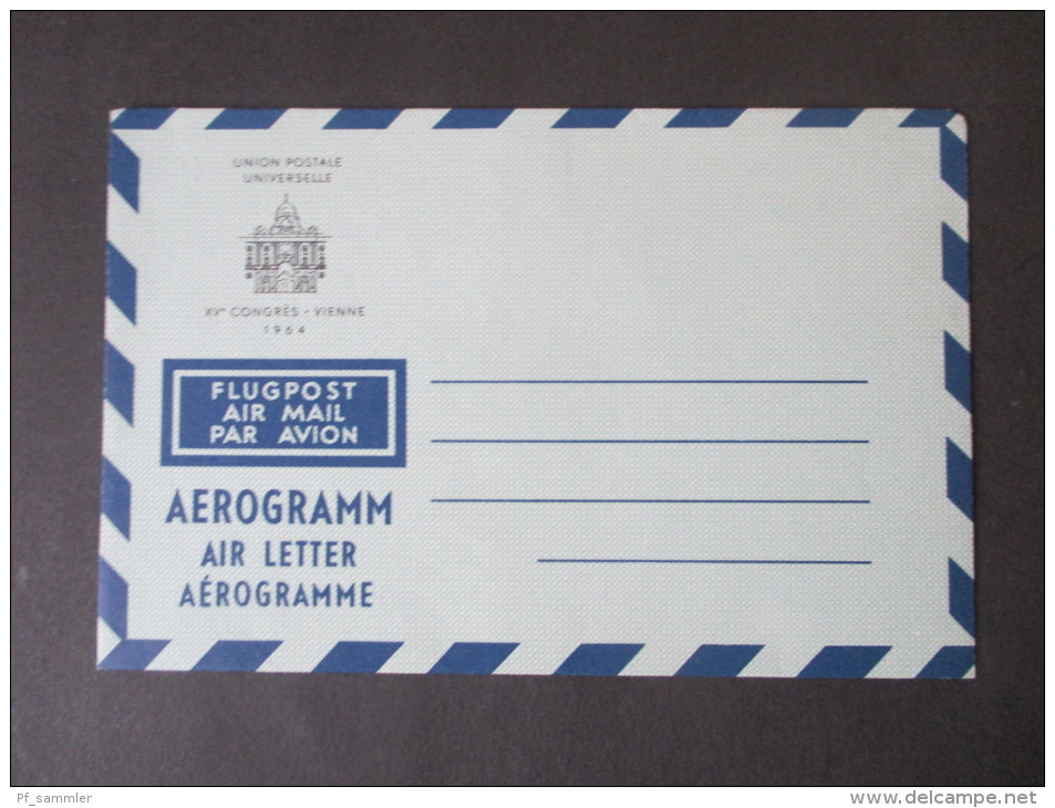 Österreich 1964 - 89 Luftpostfaltbriefe / Aerogramme 6 Stück Verschiedene Motive Und Typen! AUA Erstflug / Int. Luftpost - Autres & Non Classés