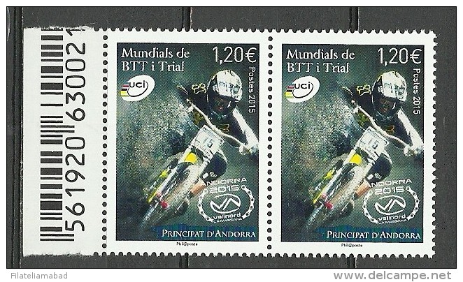 EUROPA-ANDORRA CORREO PAREJA  SELLOS 2015 MATASELLADOS (C.H.C.10.15) - Used Stamps