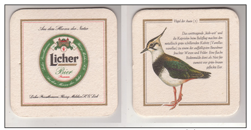 Licher Vögel Der Auen Bier , Nr 5 Kiebitz - Sous-bocks