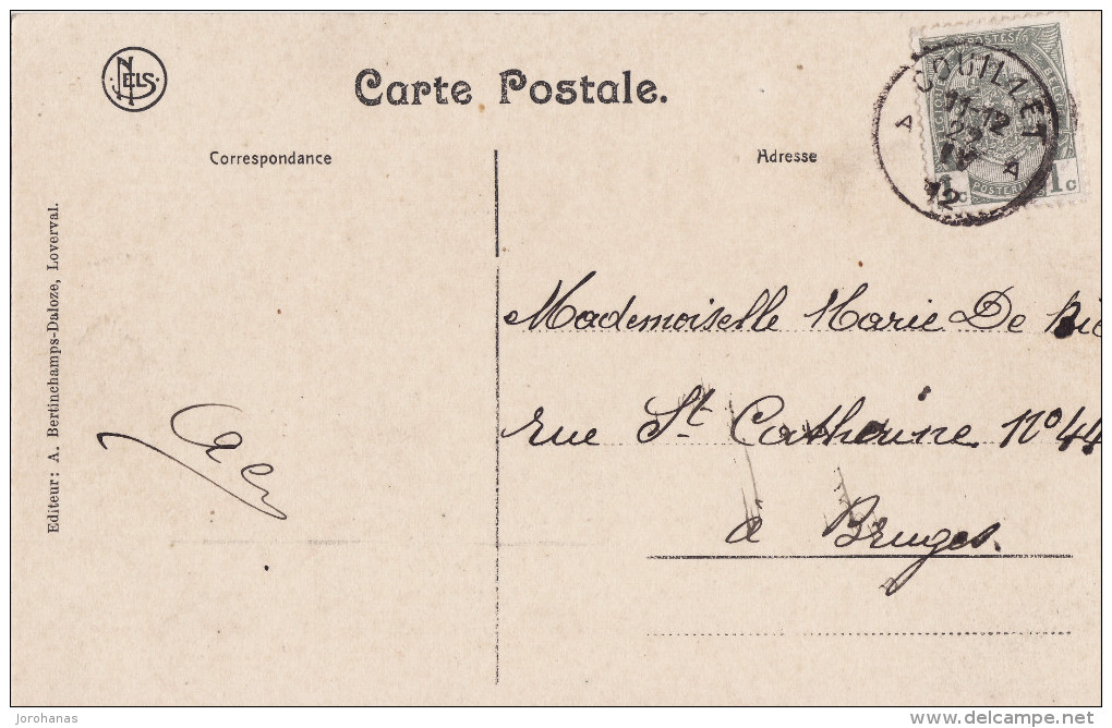 Gerpinnes Loverval - Chateau Du Comte Werner De Mérode ( Nels ) Obliteration Couillet 1912 Afstempeling - Gerpinnes