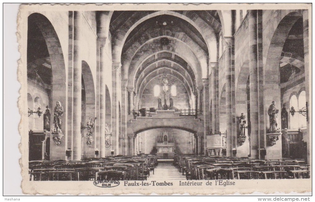 Cpa Faulx-les-Tombes. Intérieur De L'église. Photo Dessart - Gesves