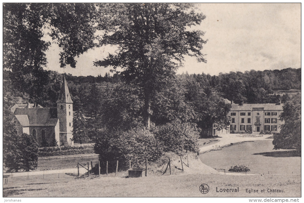 Gerpinnes Loverval - Eglise Et Chateau - Kerk En Kasteel ( Nels ) Obliteration Couillet 1912 Afstempeling - Gerpinnes