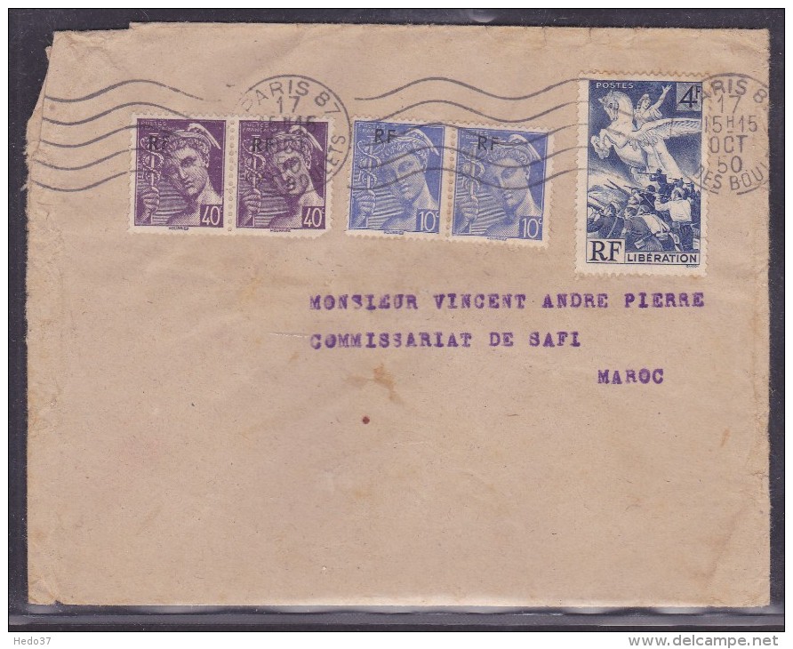 France Type Mercure Sur Lettre - 1938-42 Mercurius