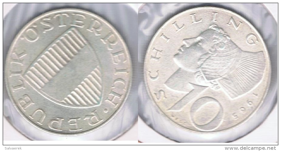 AUSTRIA  10 SCHILLING 1965 PLATA SILVER S - Austria