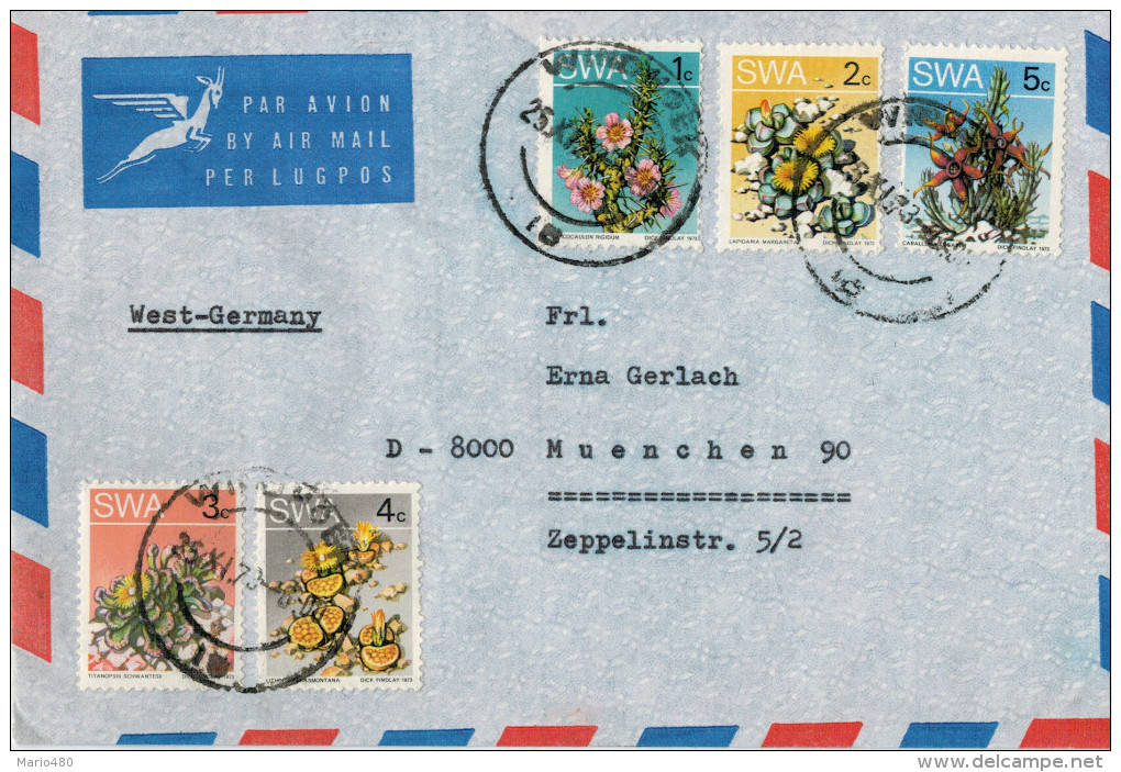 LETTERA    SWA  A  MUENCHEN  ANNO  1973      (VIAGGIATA) - Namibia (1990- ...)