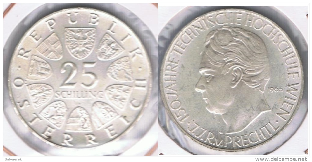 AUSTRIA  25 SCHILLING 1965 PLATA SILVER S - Austria