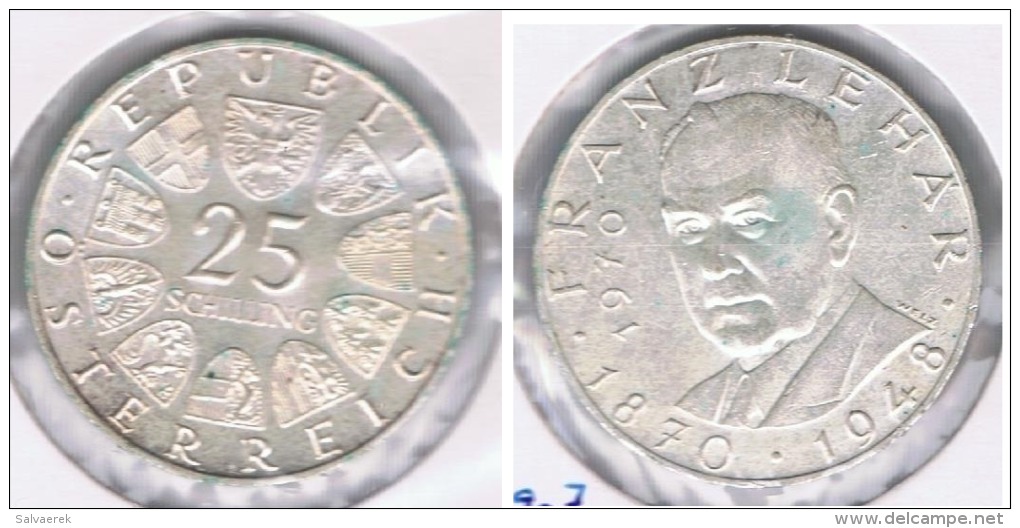 AUSTRIA  25 SCHILLING 1970 PLATA SILVER S - Austria