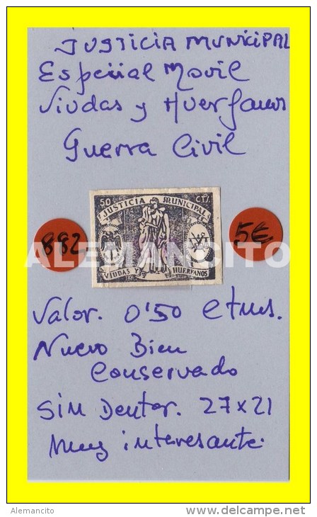 ESPAÑA SELLO  FISCAL JUSTICIA MUNICIPAL VALOR  0.50 Ctms. - Fiscaux-postaux