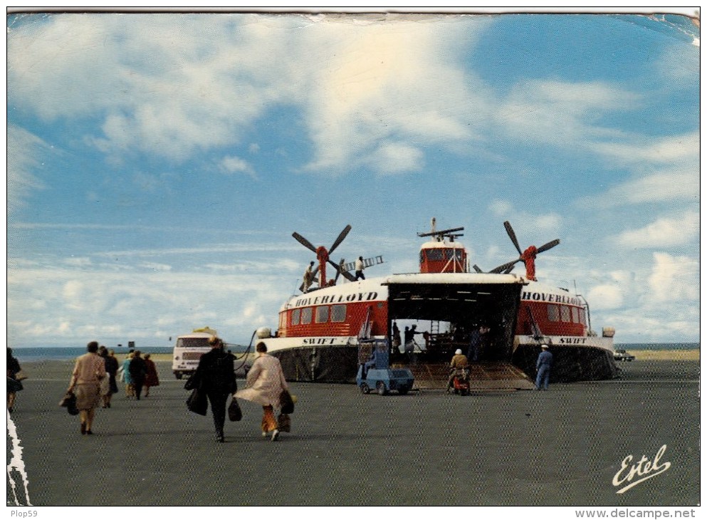 Cpa Ak Pk Aéroglisseur H. 1.650-R De La Compagnie Hoverlloyd, Traversée De La Manche Calais-Ramsgate, 2 Scans - Aéroglisseurs