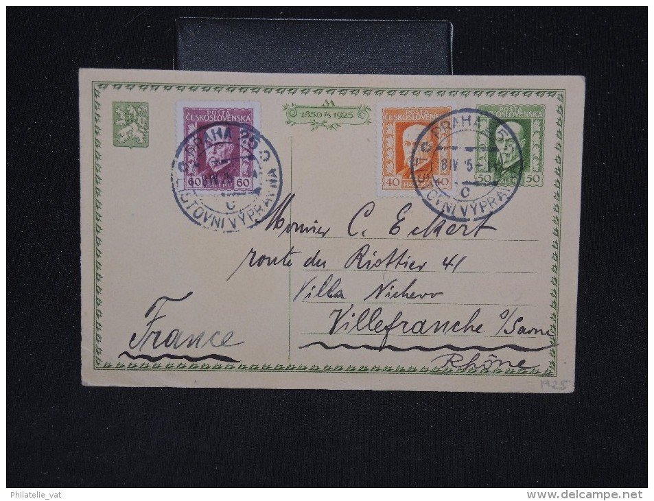 TCHECOSLOVAQUIE - Entier Postal De Prague Pour La France En 1925 - Aff. Plaisant - A Voir - Lot P11228 - Cartes Postales