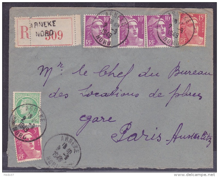 France Type Marianne De Gandon Sur Lettre - 1945-54 Marianne Of Gandon