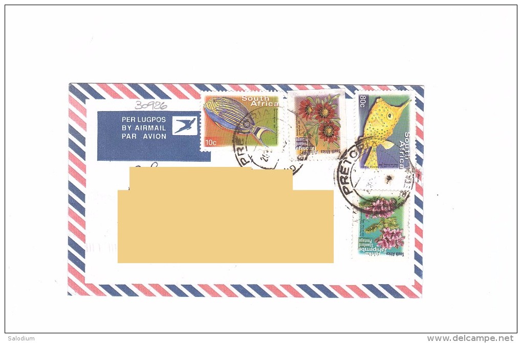 SOUTH AFRICA - Pretoria - Air Mail - Fish Pesce Fiore Flower  - Storia Postale - Lettres & Documents