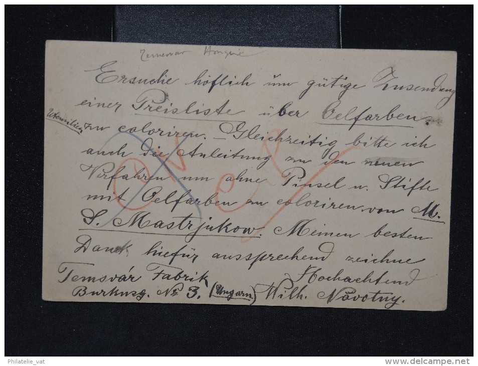 HONGRIE - Entier Postal De Temesvar Pour Paris En 1911 - Taxé - A Voir - Lot P11240 - Enteros Postales