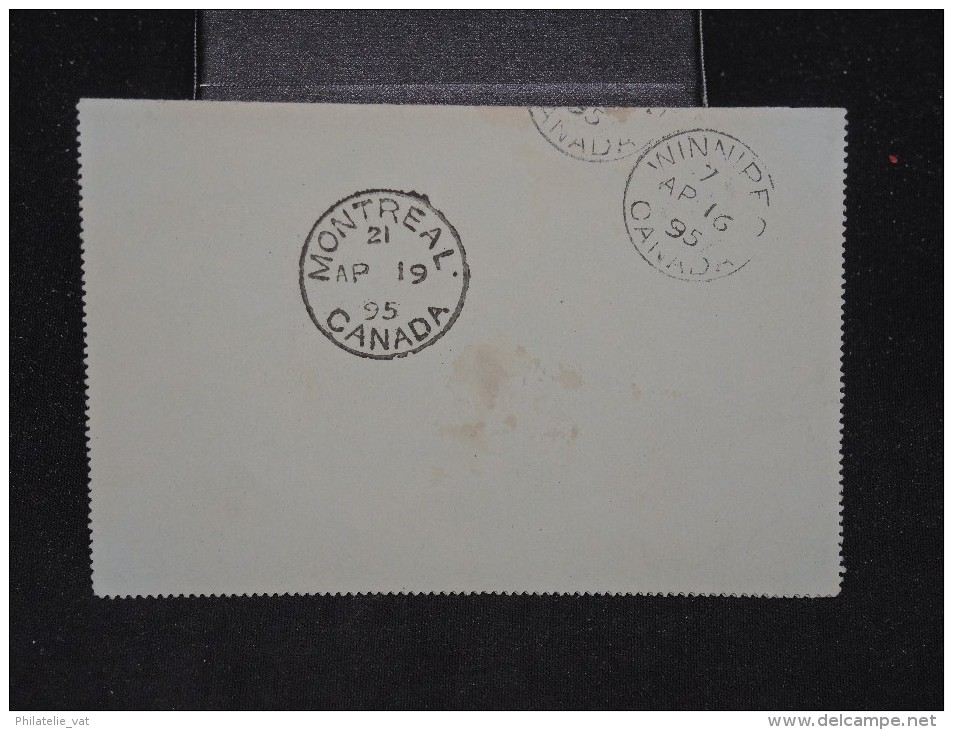 CANADA - Entier Postal ( Carte Lettre) De St Norbert Pour Montreal En 1895 - A Voir - Lot P11242 - 1860-1899 Reinado De Victoria