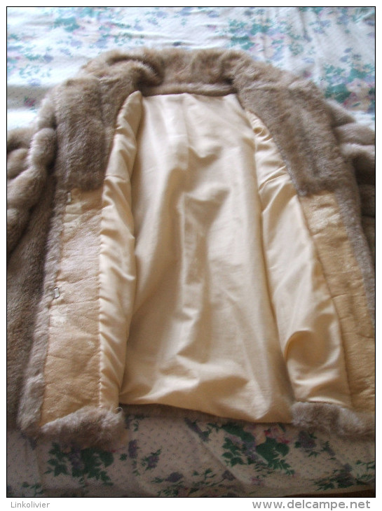 Très Beau MANTEAU Veste DASCO Fausse FOURRURE Imitation Fourrure Beige-gris - Haute Couture