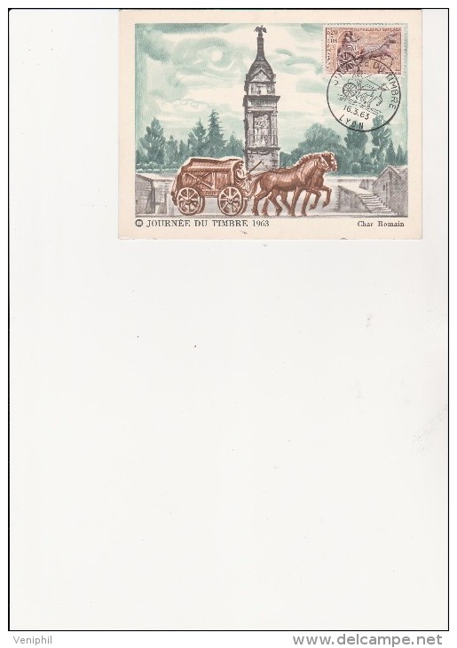 JOURNEE DU TIMBRE 1963 -LYON  CARTE AFFRANCHIE N° 1378  -TB - 1960-1969