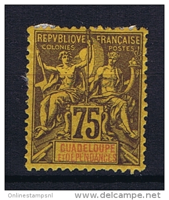 GuadeloupeYv Nr 38 MH/*, Avec  Charnière , Mit Falz,   Paper On Back - Nuevos