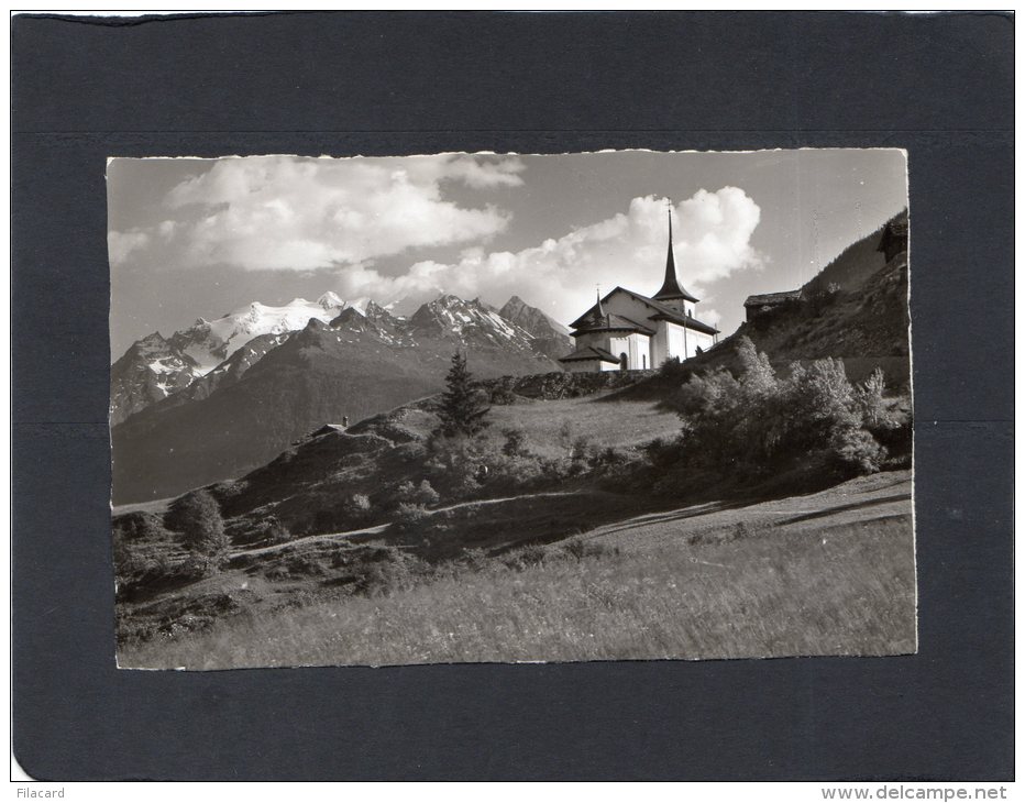 56059   Svizzera,  Zeneggen Ob Visp 1374 M.,  Die  Kirche Mit  Mischabelgruppe,    NV(scritta) - Zeneggen