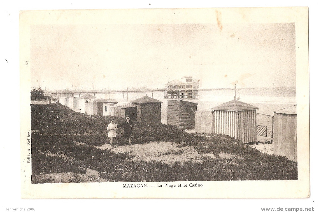 Maroc Mazagan Les Cabines De Plage Et Le Casino Ed Sellier D'alger - Autres & Non Classés