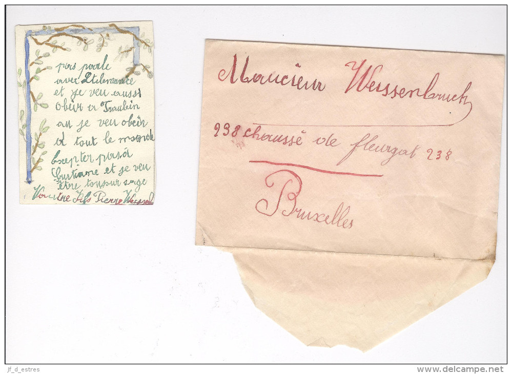 Billet Enfantin Plein De Bonnes Résolutions Et De Fautes Adressé à Weissenbruch Bruxelles Vers 1908 - Autres & Non Classés