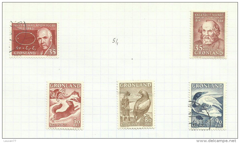 Groenland  N°53, 55 à 58 Cote 8.75 Euros - Used Stamps