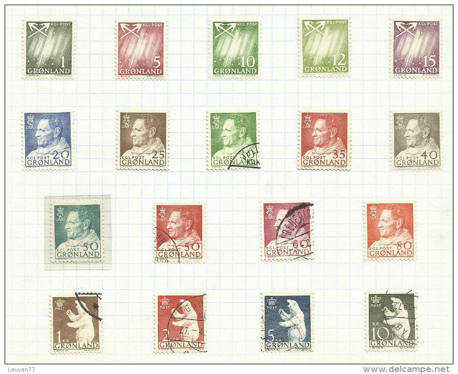 Groenland  N°36 à 52 Cote 25 Euros - Used Stamps