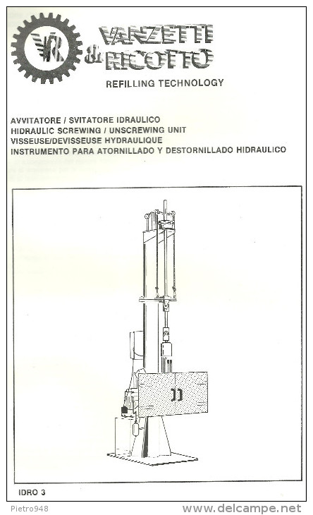 Catalogo, Depliant Estintori, Avvitatore/Svitatore Idraulico, Mod. IDRO 3 Vanzetti E Ricotto - Altri & Non Classificati