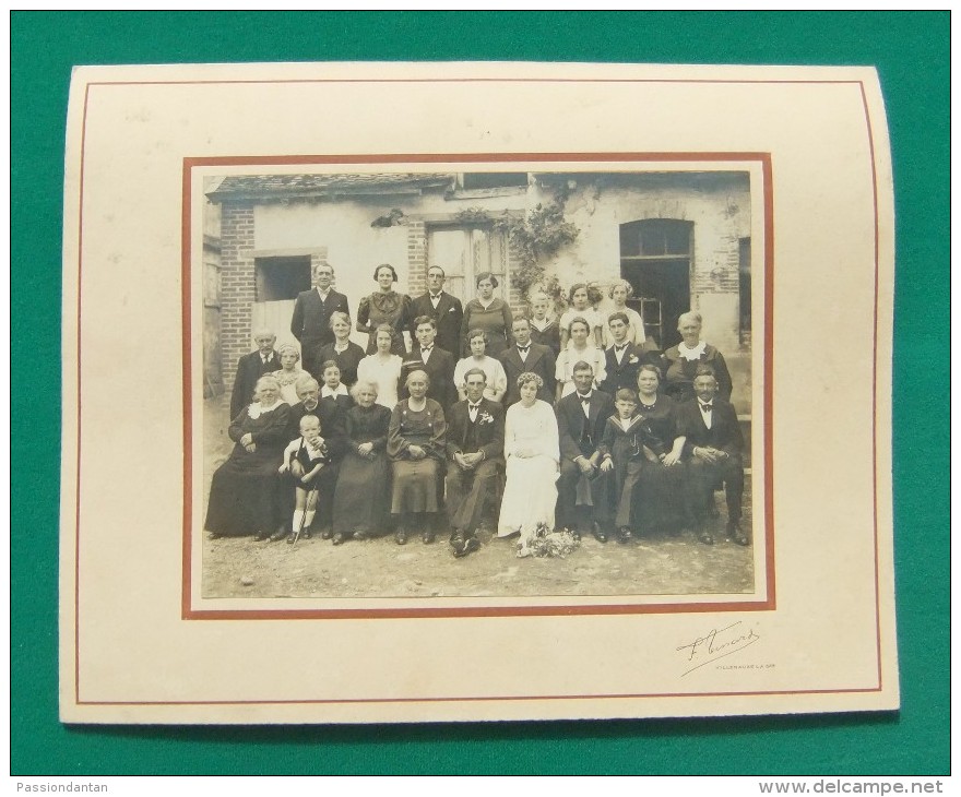 Photographie Sur Support Cartonné D'un Mariage - Cliché F. Tenard à Villenauxe La Grande - Anonymous Persons