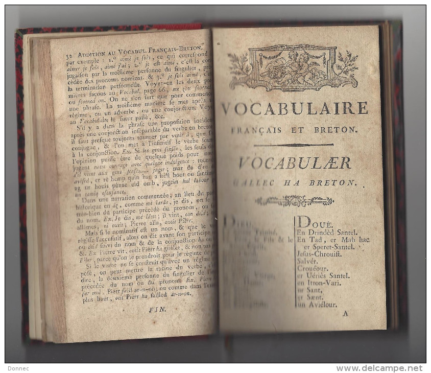 Vocabulaire Nouveau Ou Dialogues Français & Bretons, In-12 , 1/2 Relié, XII-32-215 Pp, Vannes, Galles, Sd ( Brezoneg ) - Livres Anciens