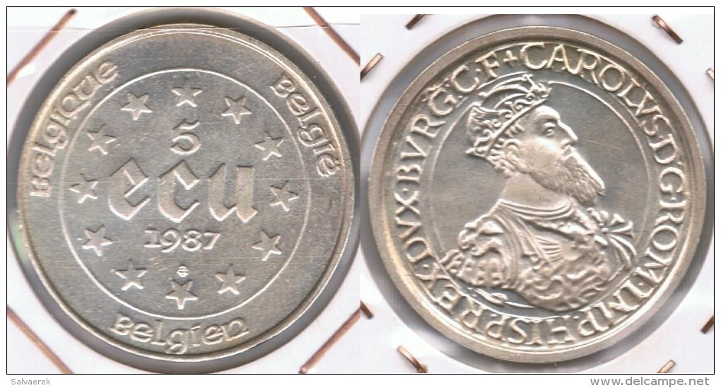 BELGICA 5 ECU 1987 PLATA SILVER S - Otros & Sin Clasificación