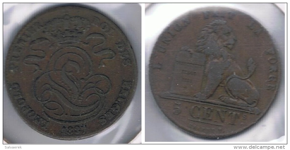 BELGICA 5  CENTS FRANC 1837  S - 5 Centimes