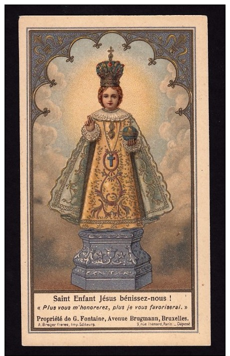 Santini - Image Pieuse -  CROMO -- SS. BAMBINO DI PRAGA - Imágenes Religiosas