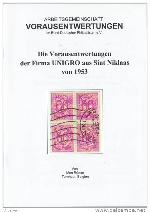 Preo, Precancel, Voorafstempelingen, Broschüre Die Vorausentwertungen Der Firma UNIGRO Aus Sint Niklaas Von 1953 - Typo Precancels 1951-80 (Figure On Lion)