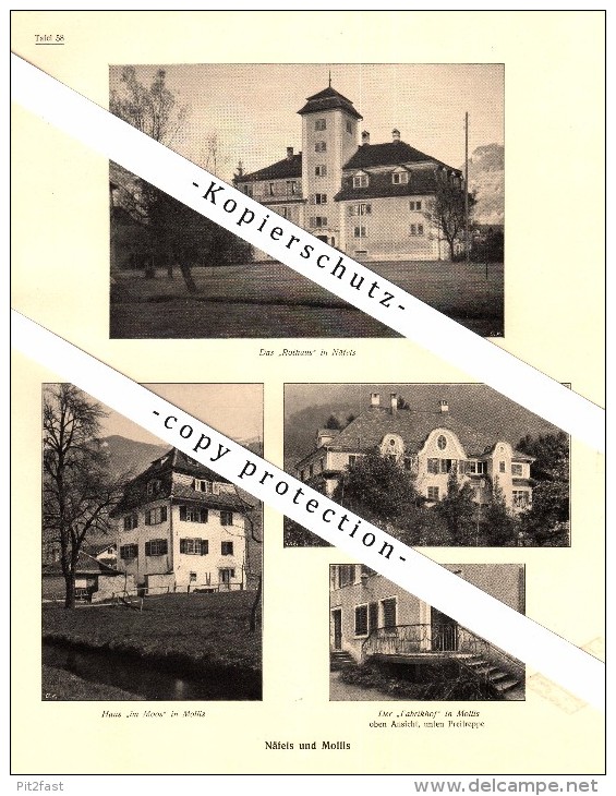 Photographien / Ansichten , 1919 , Ennenda , Näfels Und Mollis , Prospekt , Fotos , Architektur !!! - Ennenda
