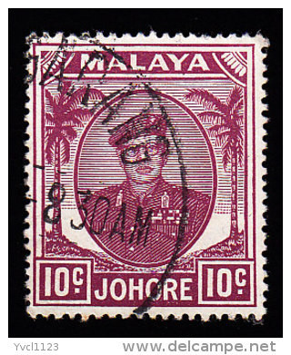 MALAYA Johore - Scott #138 Sultan Ibrahim (*) / Used Stamp - Johore
