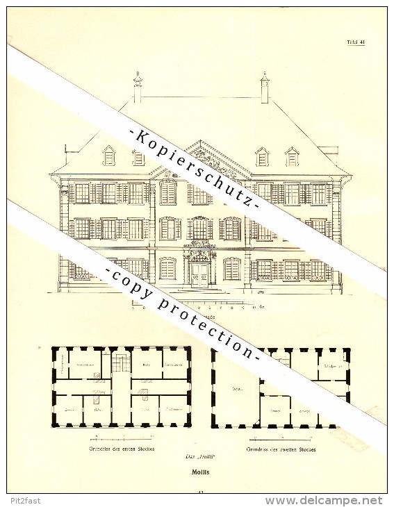 Photographien  / Ansichten , 1919 , Mollis , Haus Haltli , Prospekt , Fotos , Architektur !!! - Mollis