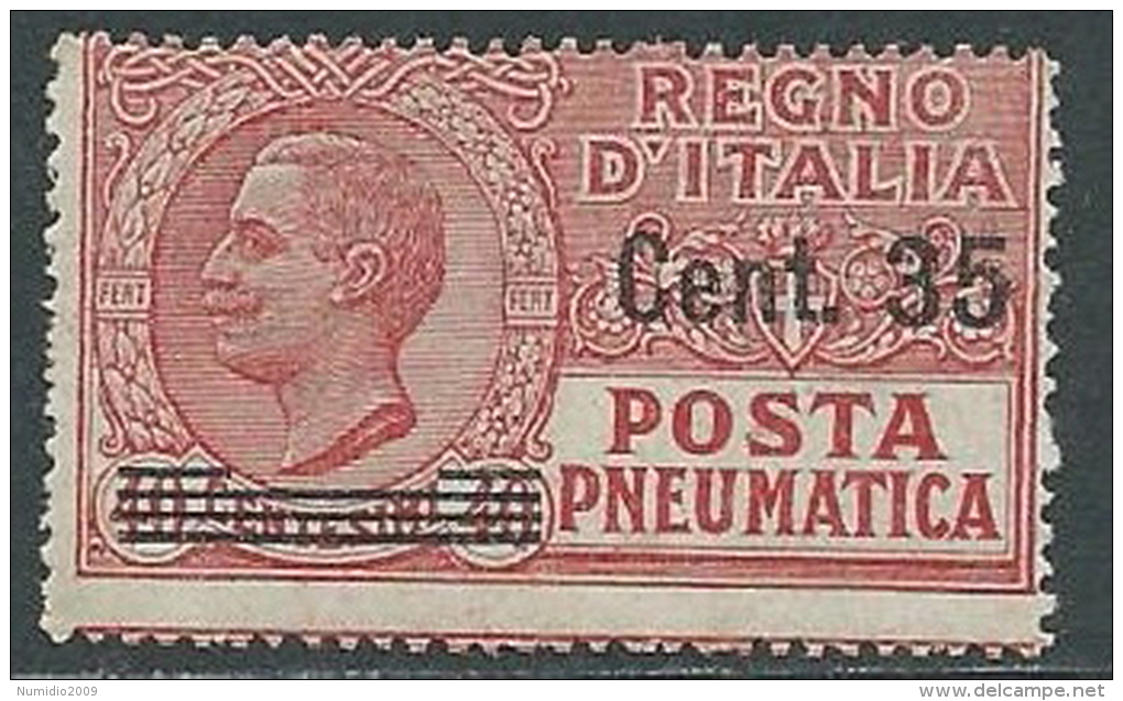 1927 REGNO POSTA PNEUMATICA SOPRASTAMPATO 35 SU 40 CENT MNH ** - W274 - Poste Pneumatique