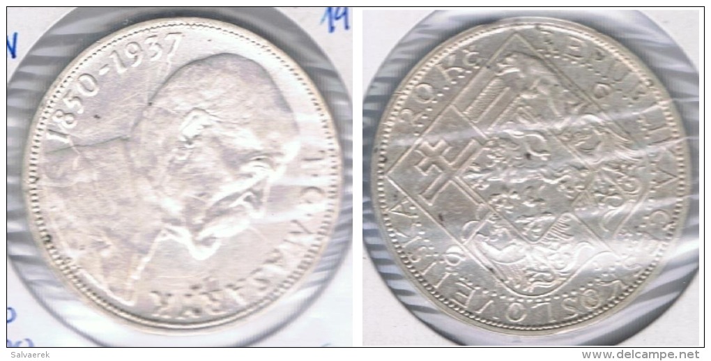 CHECOSLOVAQUIA 20 CORONA 1937 PLATA SILVER S - Tsjechoslowakije