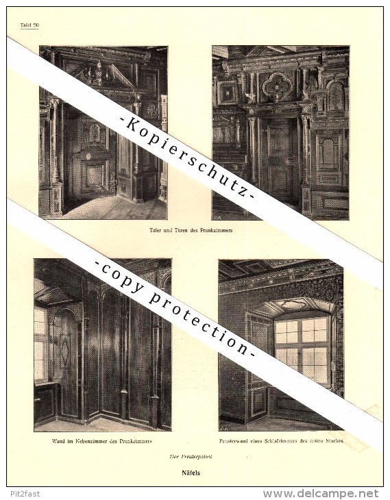 Photographien  / Ansichten , 1919 , Näfels , Der Freulerpalast , Prospekt , Fotos , Architektur !!! - Näfels
