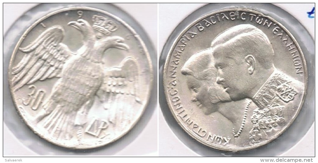 GRECIA 30 DRACMA  1964 BODA PLATA SILVER S - Greece