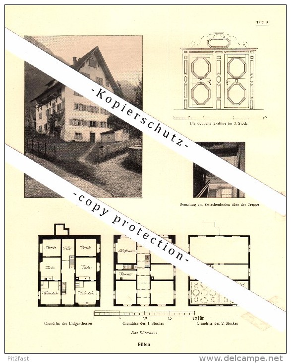 Photographien  / Ansichten , 1919 , Bilten Und Mollis , Das Ritterhaus , Prospekt , Fotos , Architektur !!! - Bilten